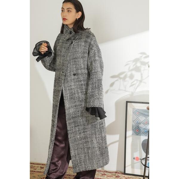 ツイードロングコート ピンク ピンク系ツイードロングコート ピンク ツイード ロング コート