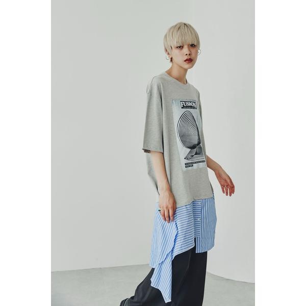 ストライプシャツドッキングTシャツ | ローズバッド(ROSE BUD