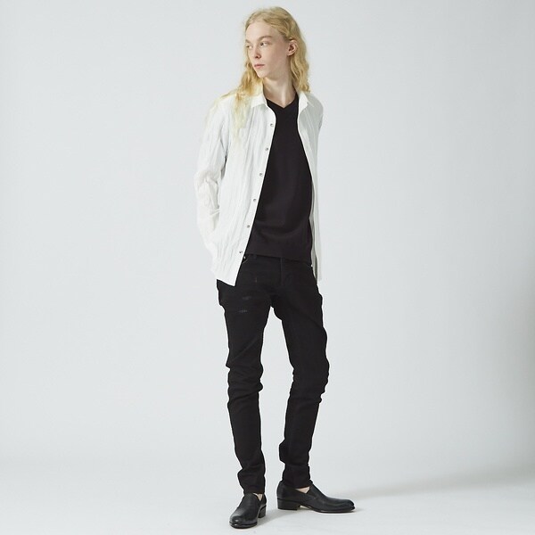 ピンタック ワッシャーストレッチシャツ | 5351プール・オム(5351POUR