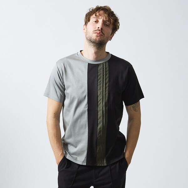 5351プール・オム（5351POUR LES HOMMES）/異素材カラーブロック 半袖Tシャツ 異素材カラーブロック 半袖Tシャツ | 5351プール・オム(5351POUR LES