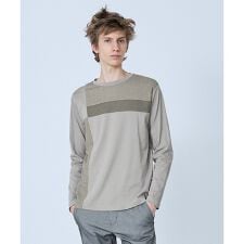 【3素材コンビ】コンビネーション 長袖 Tシャツ