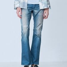 【プリント】フレア デニム パンツ【予約】