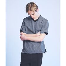 フィンリーチェック ジャガード VネックTシャツ【予約】