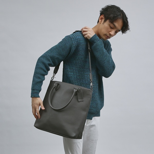 WEB別注】シボレザー 縦型 2WAY トートバッグ / 15.0インチPC対