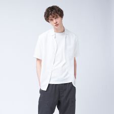リネンライク Vネック 半袖 シャツ