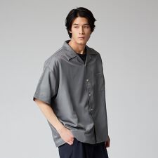 スーベニア バック刺繍 オーバーサイズ オープンカラーシャツ