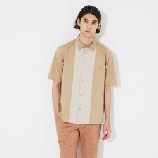 タイプライター 切替 コンビ 半袖シャツ