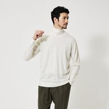 【カシミヤブレンド】ハイゲージ タートルネック ニット