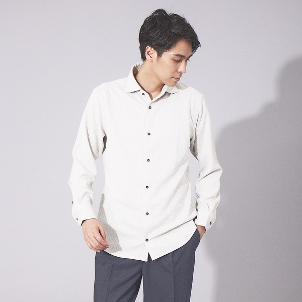 【FLEX SHIRTS】ダイヤ柄 フクレジャカード シャツ