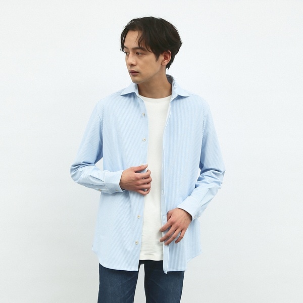 【FLEX SHIRTS】マルチストレッチ ナローストライプ シャツ