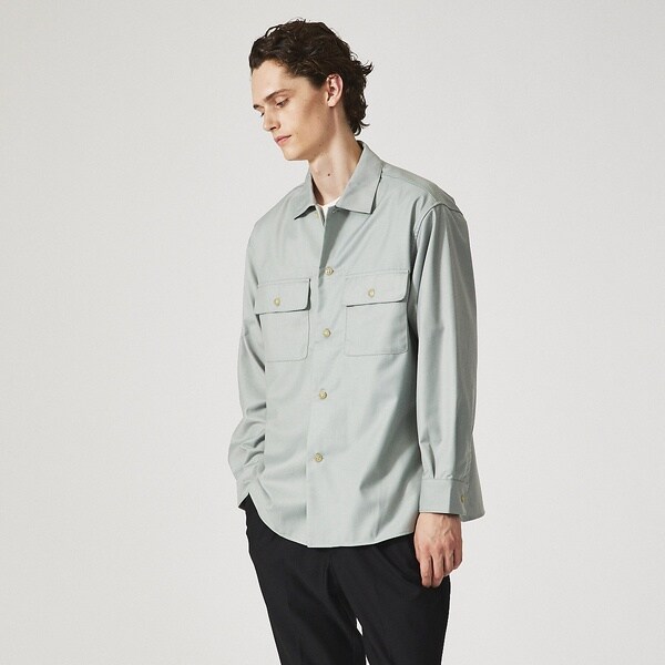 アバハウス（ABAHOUSE）/【インバーテッドプリーツ】ワーク シャツブルゾン / オーバーシャツ インバーテッドプリーツ】ワーク シャツブルゾン / オーバーシャツ