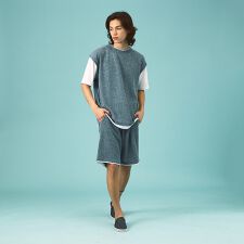 【上下2点セット/セットアップ対応】メランジパイルフェイクレイヤード  /  ユ