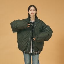 MA-1 オーバーサイズ 中綿ビッグシルエット スタンドジャケット/ブルゾン /