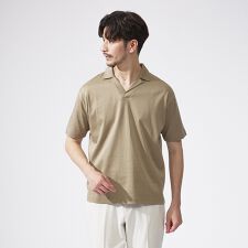 【コンパクトスーピマ】スムース スキッパー ポロシャツ