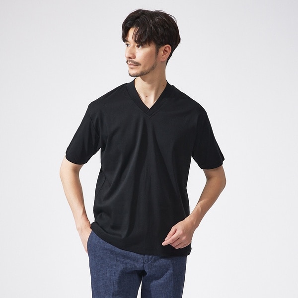 【コンパクトスーピマ】スムース Vネック Tシャツ