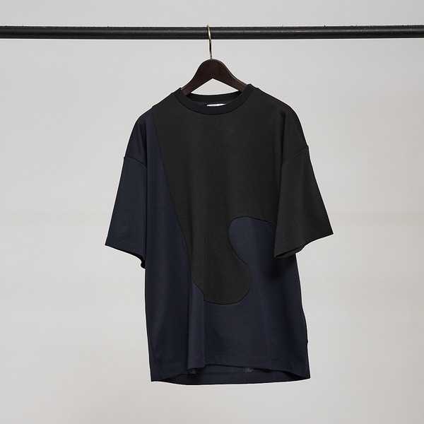 【ウズマキ】アシンメトリー 配色 オーバーサイズ ポンチ Tシャツ セール】【ウズマキ】アシンメトリー 配色 オーバーサイズ