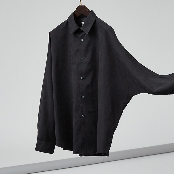 AH ABAHOUSE】ピーチサテン ドルマンスリーブ オーバーサイズ シャツ