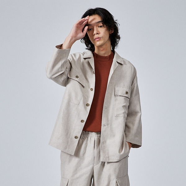 アバハウス（ABAHOUSE）/【セットアップ対応】リネンライクミリタリーシャツ/CPOシャツ セットアップ対応】リネンライクミリタリーシャツ/CPOシャツ