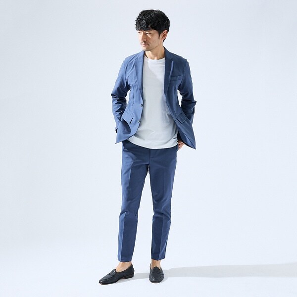 【美品】アバハウス セットアップスーツ ジャージ素材 超ストレッチ チェック ABAHOUSE GRAY セットアップ 「上下2点セット」SOLOTEX マルチ