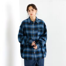 【Revo./レボ】リラックスフィット オンブレチェック ネルシャツ/ユニセック