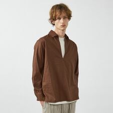アバハウス(ABAHOUSE)の【リネンブレンド】スキッパー プルオーバーシャツ