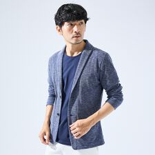 【サマーニット】バーズアイ ショールカラー ジャケット