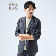 【セットアップ対応】吸水速乾 リネンライク  ジャケット / サマージャケット