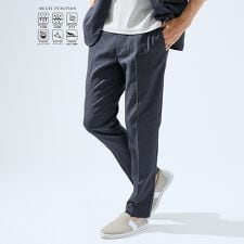 【セットアップ対応】吸水速乾 リネンライク スラックス パンツ