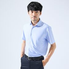 【形状安定性 / 伸縮性】トリコットストライプ 半袖シャツ