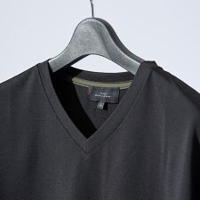 【定番】ドレスポンチ Vネック 半袖Tシャツ / ストレッチ 冷涼感