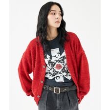 【Revo.レボ】 モヘアライク ニット カーディガン/ルーズフィット /ユニセ