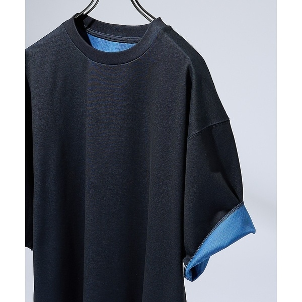 【リバーシブル配色】バックメッシュ 半袖Ｔシャツ / オーバーサイズ