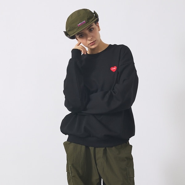 【POLER / ポーラー】HEART LOGO EMBROIDERY CREW
