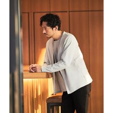 アバハウス(ABAHOUSE)のダブルジャージ 鹿の子 ワンボタンカーディガン