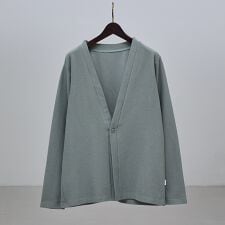 アバハウス(ABAHOUSE)のダブルジャージ 鹿の子 ワンボタンカーディガン