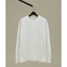 ワンポイント刺繍　クルーネック長袖Tシャツ