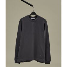 ワンポイント刺繍　クルーネック長袖Tシャツ