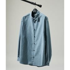 スエードタッチ オーバーサイズ レギュラーカラーシャツ