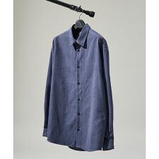 スエードタッチ オーバーサイズ レギュラーカラーシャツ