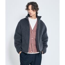 ウール×モヘア シャギー スタンドカラーブルゾン