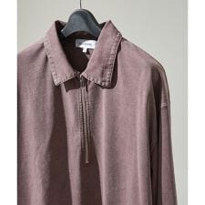 【ウォッシュ加工】ロング ハーフジップ プルオーバー / ロンT