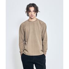 アイレットベロア　クルーネック長袖Tシャツ