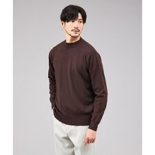 【カシミヤタッチ】ハイゲージ モックネック ニット