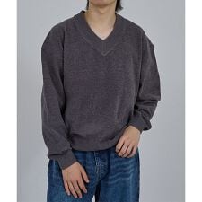 【AH ABAHOUSE】ハイゲージモール クロップド Vネックニット