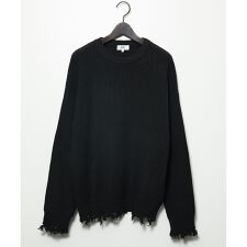 【AH ABAHOUSE】畦編み ダメージ クルーネックニット プルオーバー