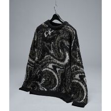 ループシャギー マーブル グラデーションニット