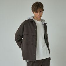 【セットアップ対応】ウールミルド CPOシャツブルゾン/ ボックスシルエット