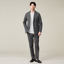 【上下2点SET/WEB限定】ヘリンボーン ジャガード ニットセットアップ /