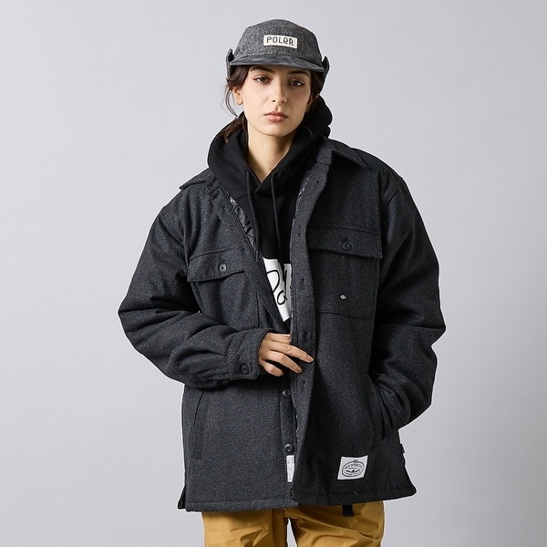 [�}���C]�yPOLER / �|�[���[�z INSULATED WOOL OVERSHIRT/�A�o�n�E�X�iABAHOUSE�j �u���b�N
