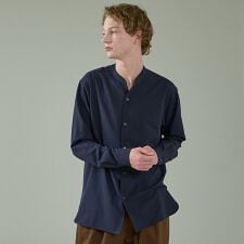 Vネック スキッパーシャツ / バンドカラー